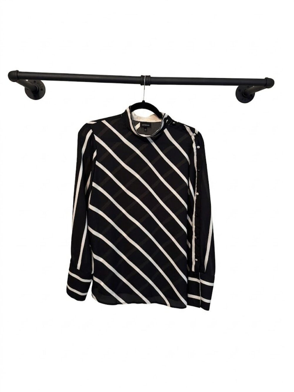 Who What Wear x Target Diagonal Stripe Mock Neck Blouse – Size Medium - Picture 6 of 8